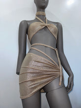 Load image into Gallery viewer, DISCO Bandeau top set in all colours (choose your matching skirt or shorts)