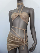 Load image into Gallery viewer, DISCO Bandeau top set in all colours (choose your matching skirt or shorts)